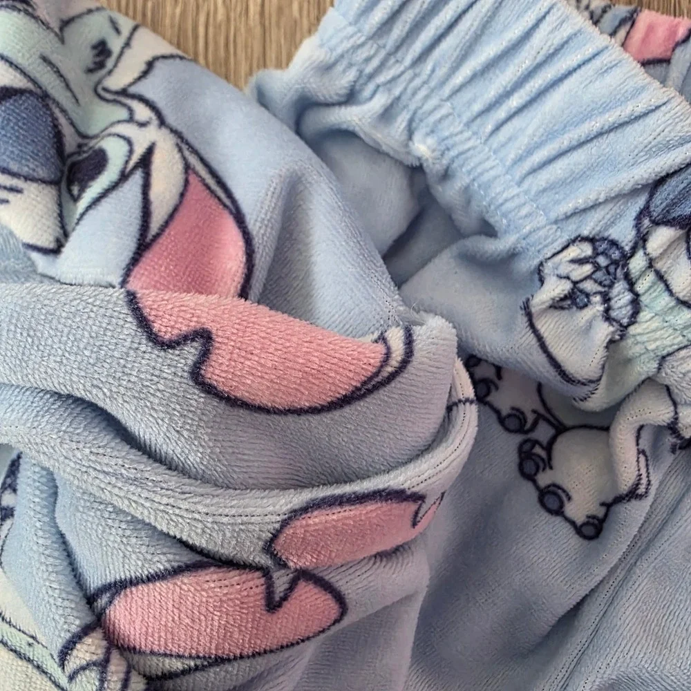 Disney Lilo & Stitch Girls‎ Blue Fleece Pajama Pants Size 7/8 LO171GLLWM